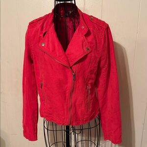 H&M Vibrant Red Leather Jacket